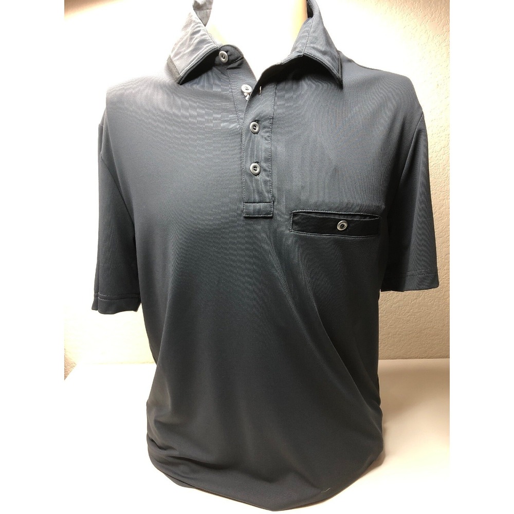 NWT coLLo Mens‎ M Gray High Performance Sun-blocking Golf Polo Shirt